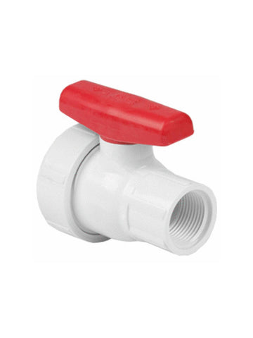 SPEARS 1.5" WHITE PVC SINGLE ENTRY BALL VALVE WITH SOCKET ENDS AND BUNA-N O-RING SEAL