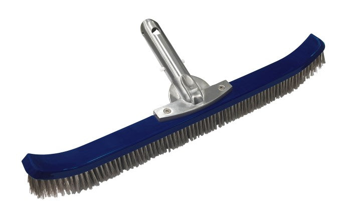 POOLSTYLE 18" STAINLESS STEEL BRUSH WITH ABS BACK AND METAL HANDLE 6 PER CASE