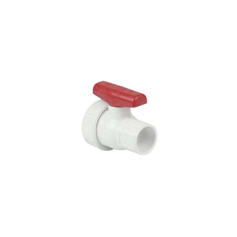 SPEARS 2" WHITE PVC SINGLE ENTRY BALL VALVE WITH SOCKET ENDS AND BUNA-N O-RING SEAL